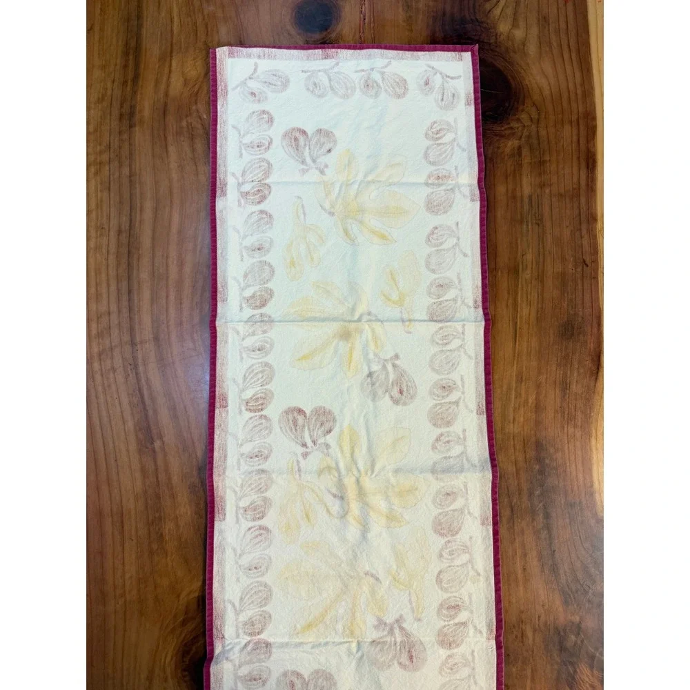 Vintage Couleur Nature Table Runner Cloth Cotton  Floral Rectangle 82 x 18.5 KK7